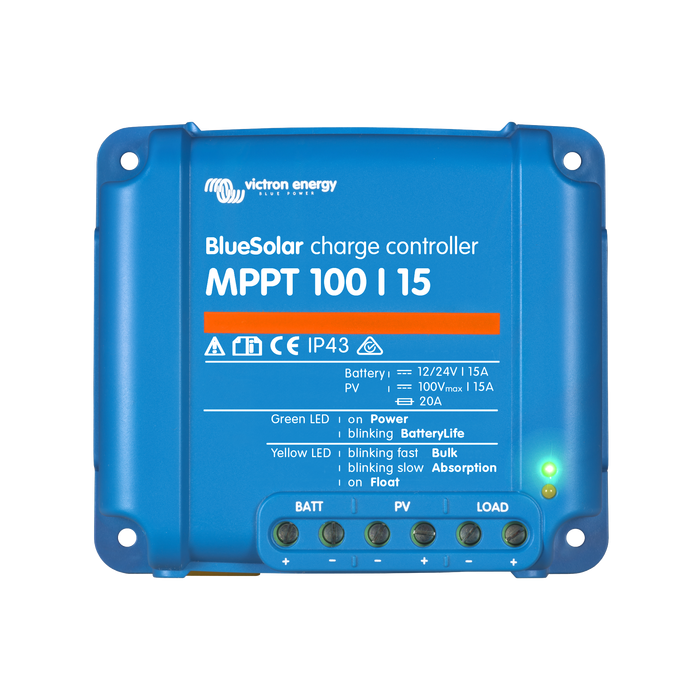 Victron BlueSolar MPPT Charge Controller 100/15 (12/24V-15A) (SKU Part Number SCC010015200R)