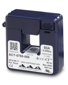 AccuEnergy AcuCT MV Series 333 mV Split-Core Current Sensor. .75 Window Size, 333mV Output Ratings, 100A Input Ratings