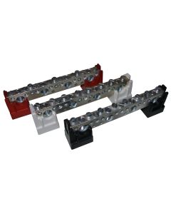 MidNite Solar Four 1/0 & eleven #6 useable wire slots. 180 amps - black (SKU Part Number MNTBB-B)