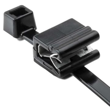 HellermannTyton 2-Piece Cable Tie & Edge Clip, 8.0" Long, EC5A (25pcs) (SKU Part Number 156-02227)