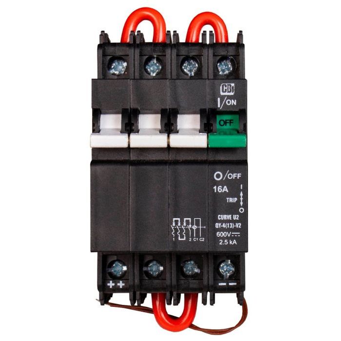 600VDC Remote Trip Din Rail Mount Breaker 16-20 amp