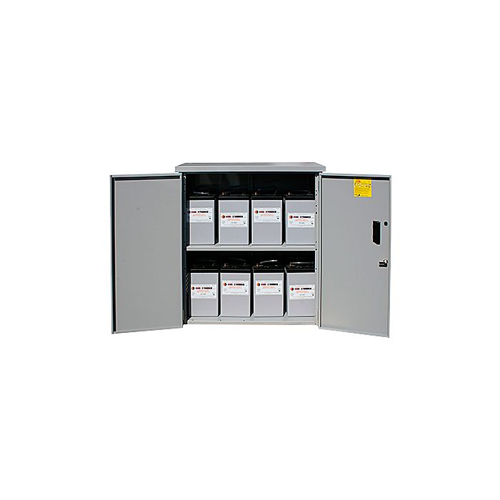 MidNite Solar Battery enclosure with locking door and 2 shelves (SKU Part Number MNBE-D)