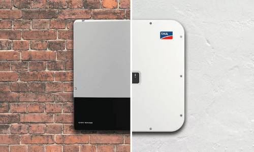 Photo of a collection of SMA Solar commercial and residential inverters